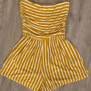 Yellow Striped Romper
